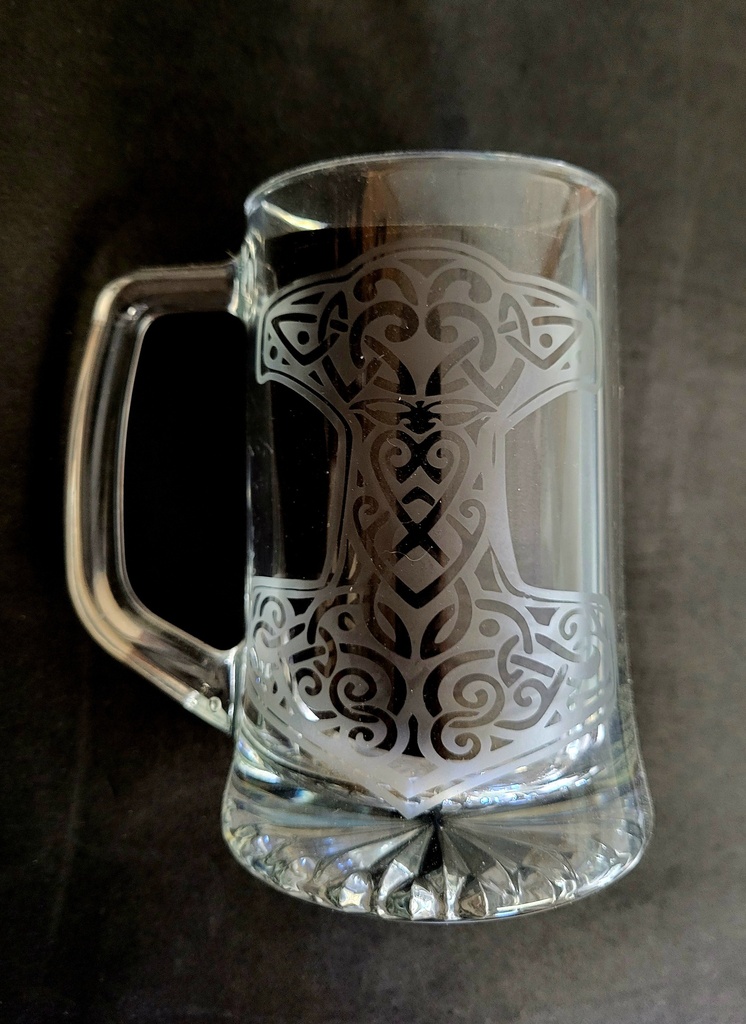 Chope de bière gravée 32 cl