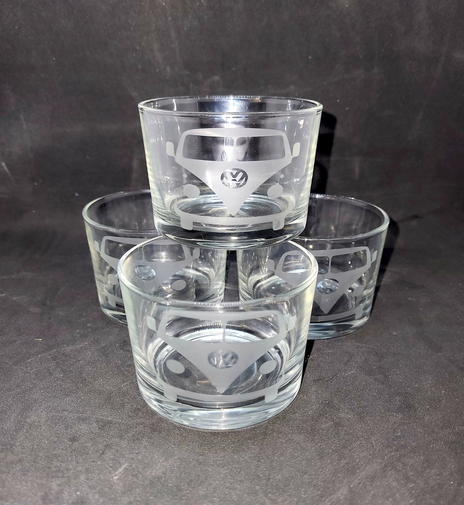 4 verres bodega gravée 