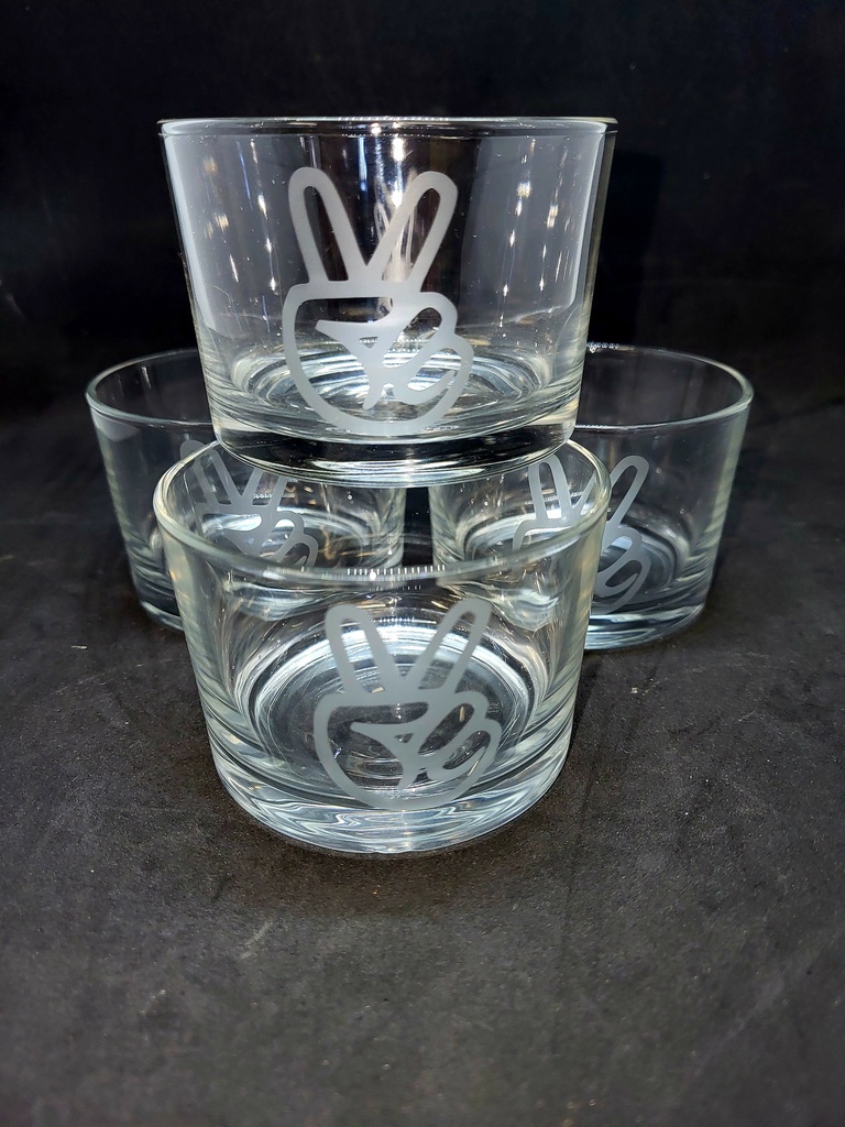 4 verres bodega gravée 