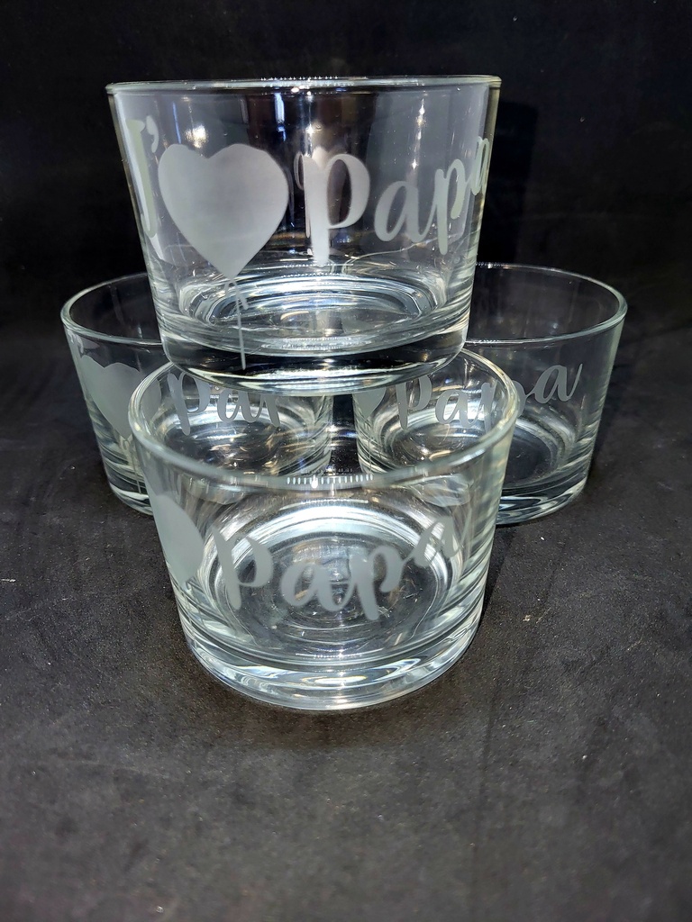 4 verres bodega gravée 