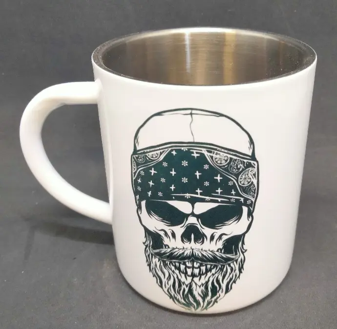 Mug acier inoxydable blanc 300 ml