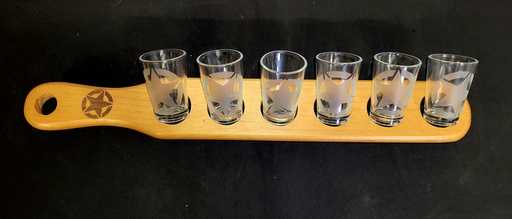Planche à shooter 6 verres gravée
