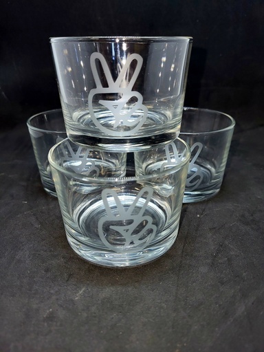 4 verres bodega gravée 