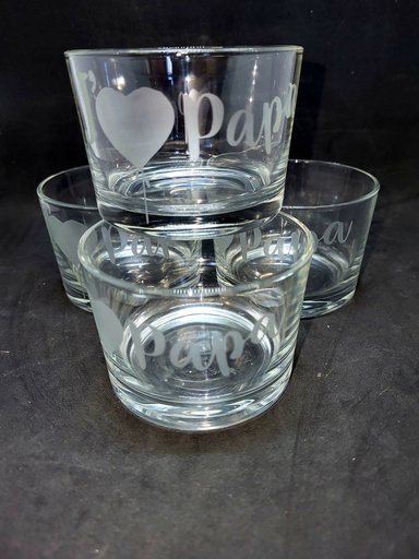 4 verres bodega gravée 