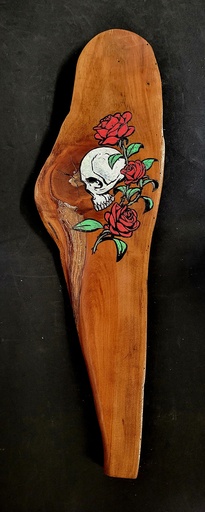 Tableau bois gravée et peint