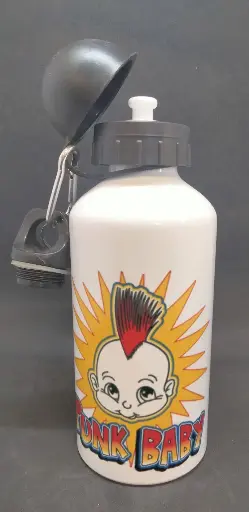 Gourde aluminium blanche 2 bouchons 500 ml